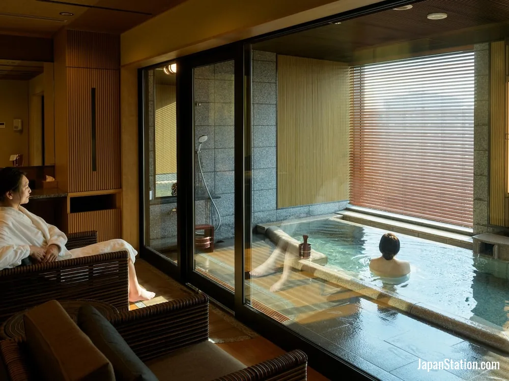 Hot spring facilities at ReLabo Medical Spa & Stay.