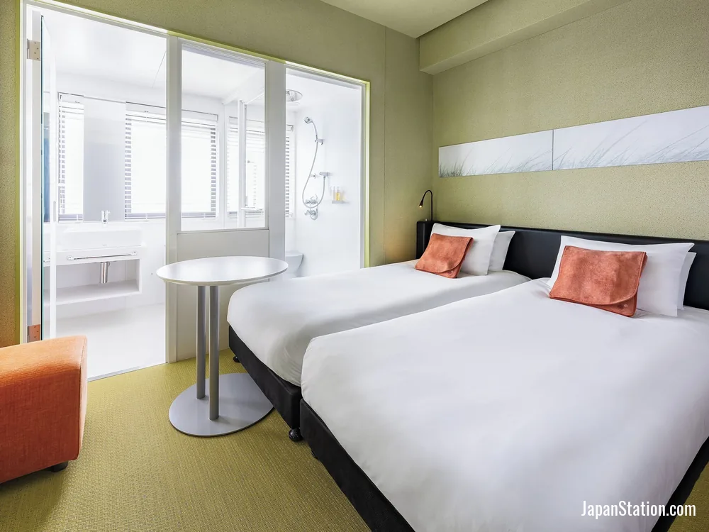 Guest room at remm Shin-Osaka.