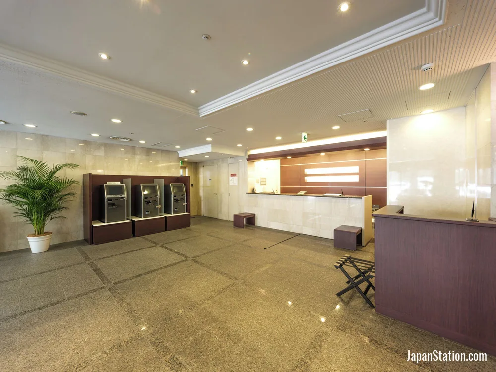 Reception area at Richmond Hotel Hakata Ekimae.