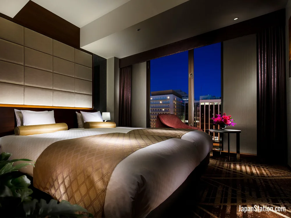 Guest room at RIHGA Royal Hotel Kyoto.