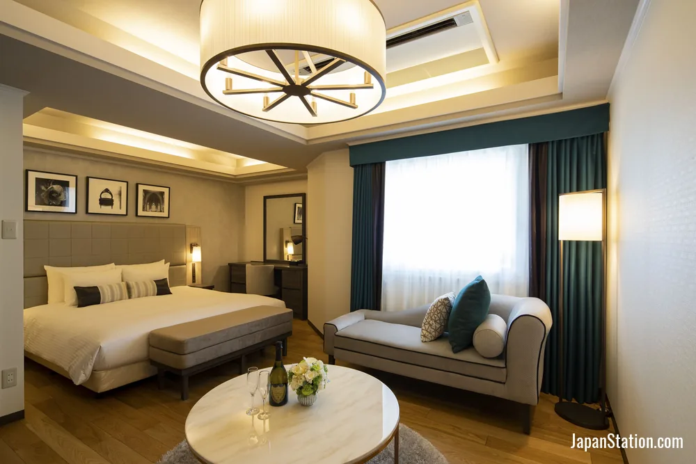 Guest room at Shin Yokohama Grace Hotel.