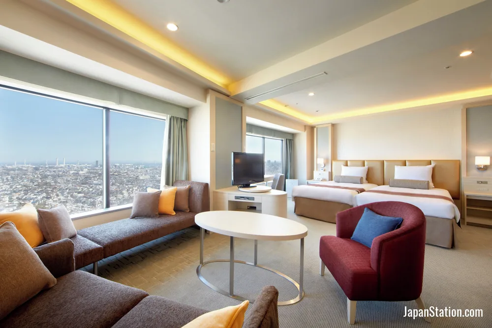 Guest room at Shin Yokohama Prince Hotel.