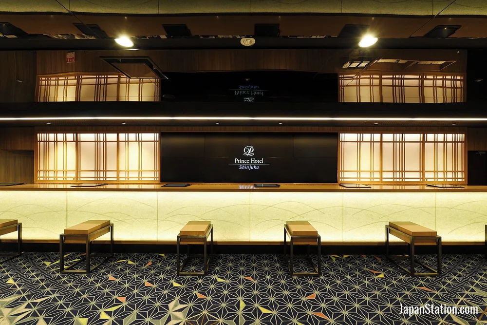Reception area at Shinjuku Prince Hotel.