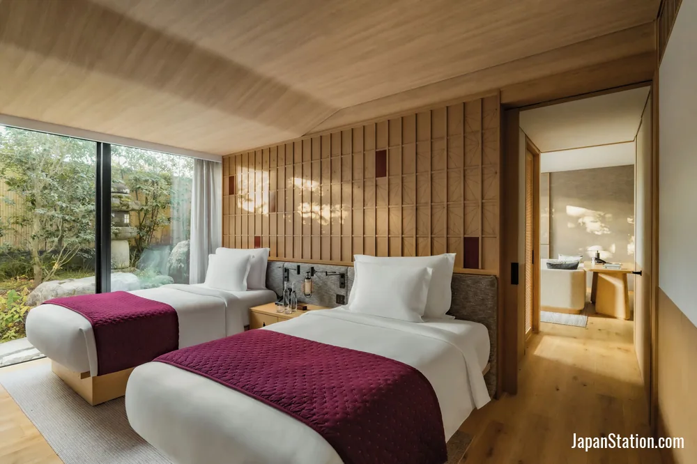 Guest room at Six Senses Kyoto.