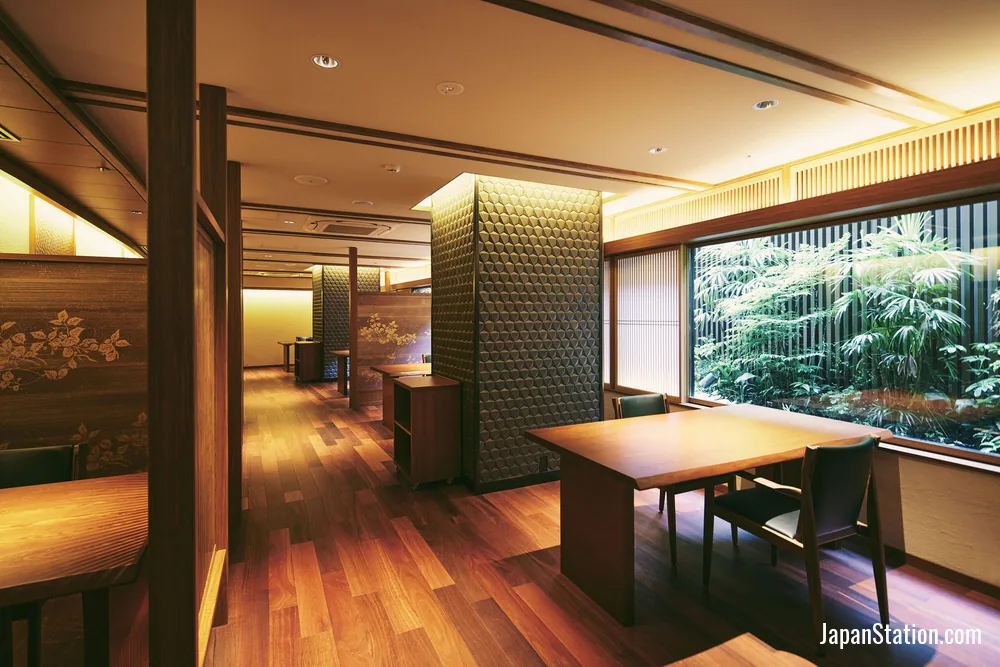 Dining area at Sora Niwa Terrace Kyoto.
