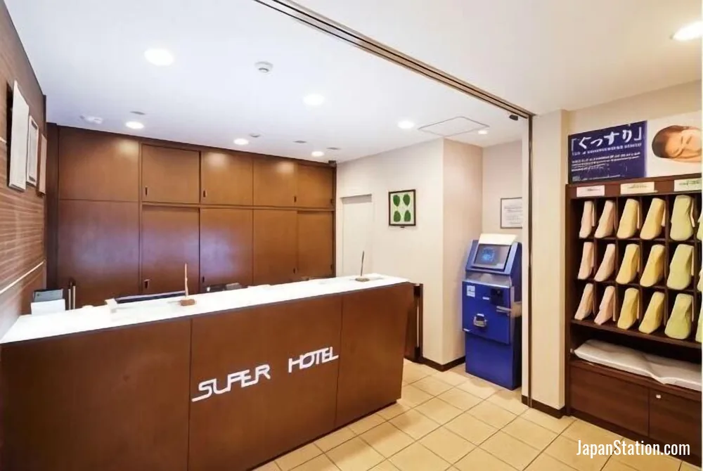Reception area at Super Hotel Ikebukuro West Natural Hot Spring.