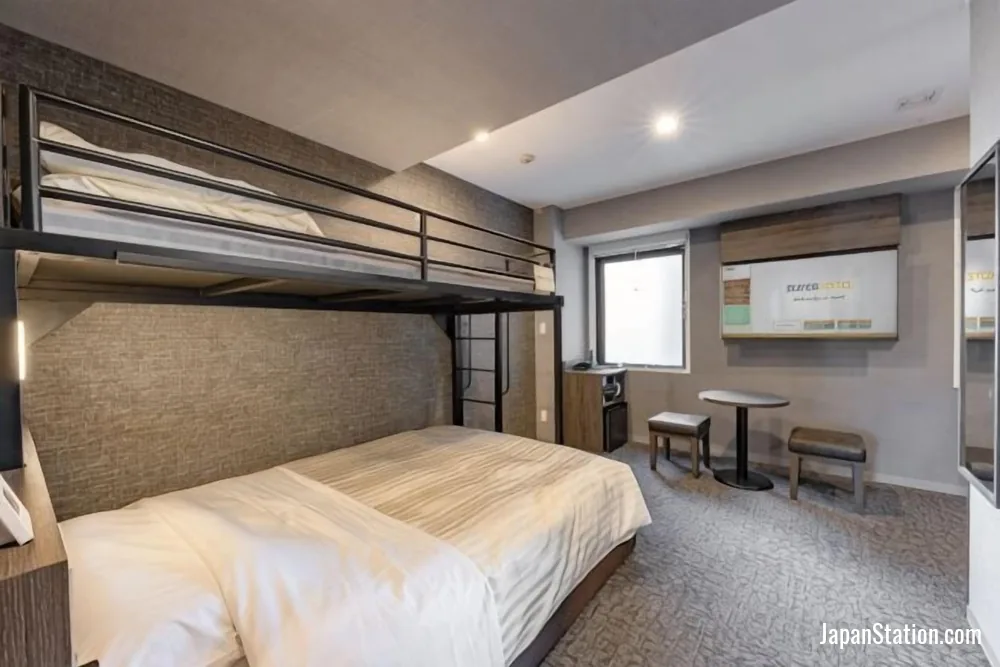 Guest room at Super Hotel Ikebukuro West Natural Hot Spring.