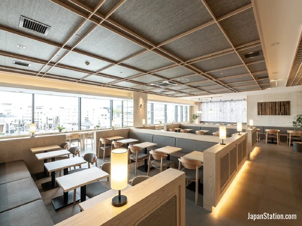 Dining area at SUPER HOTEL Premier JR Nara Station.
