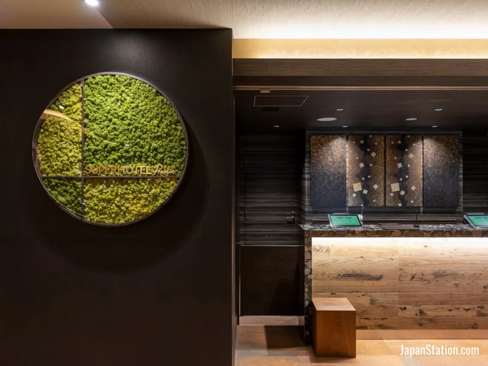 Reception area at Super Hotel Premier Kanazawa Station East.