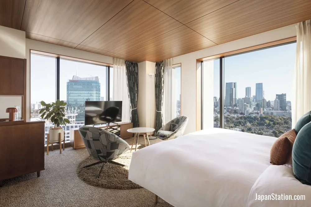 Guest room at The Aoyama Grand Hotel.