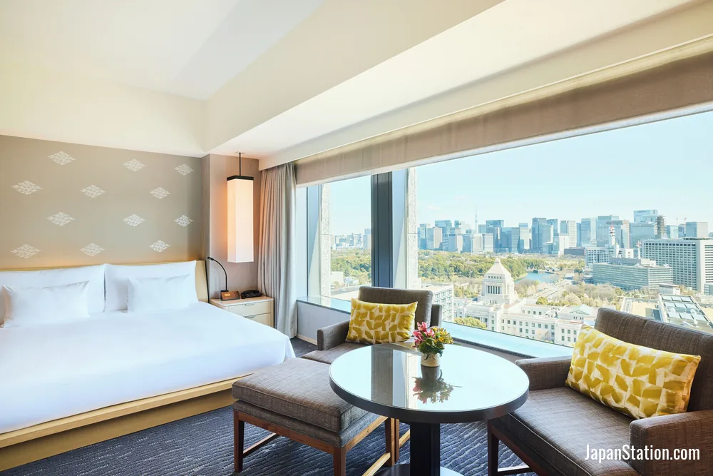Guest room at The Capitol Hotel Tokyu.