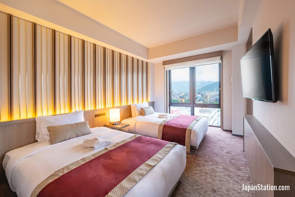 Guest room at THE GATE HOTEL Kyoto Takasegawa by HULIC.