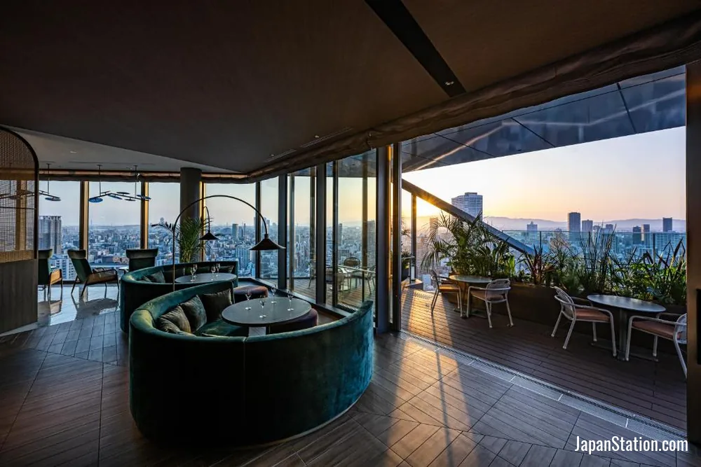Terrace seating at THE GATE HOTEL OSAKA by HULIC.