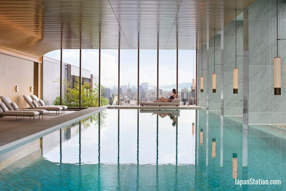 Indoor pool at The Ritz-Carlton, Fukuoka.