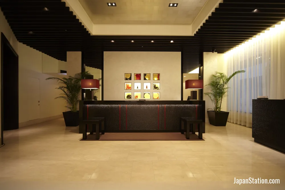 Reception area at The Royal Park Hotel Fukuoka.