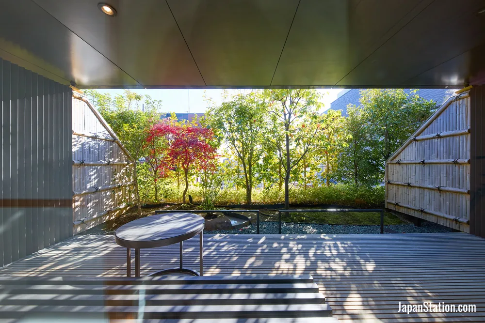 Terrace seating at THE THOUSAND KYOTO.