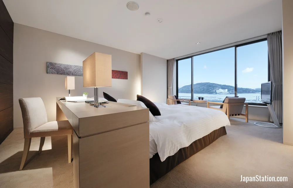 Guest room at Toba Hotel International.