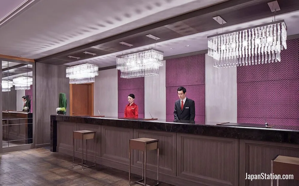 Reception area at Tokyo Marriott Hotel.