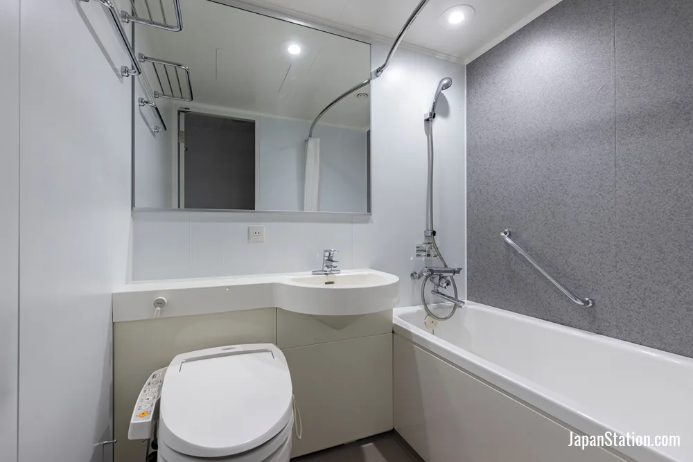 Bathroom in a guest room at Tokyu Stay Ikebukuro.
