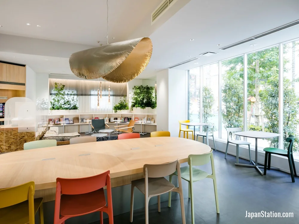 Cafe and lounge area at Tokyu Stay Ikebukuro.