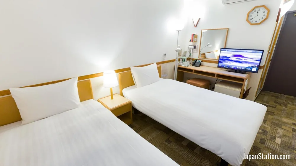 Guest room at Toyoko Inn Kagoshima-chuo-eki Nishi-guchi.