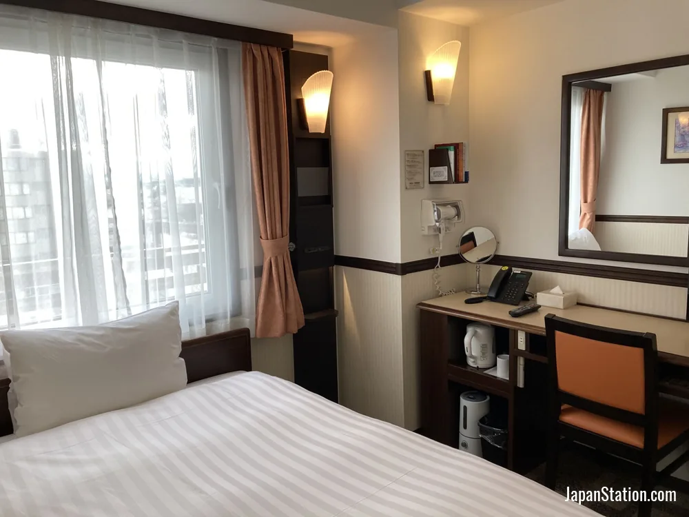 Guest room at Toyoko Inn Kintetsu Nara Ekimae.