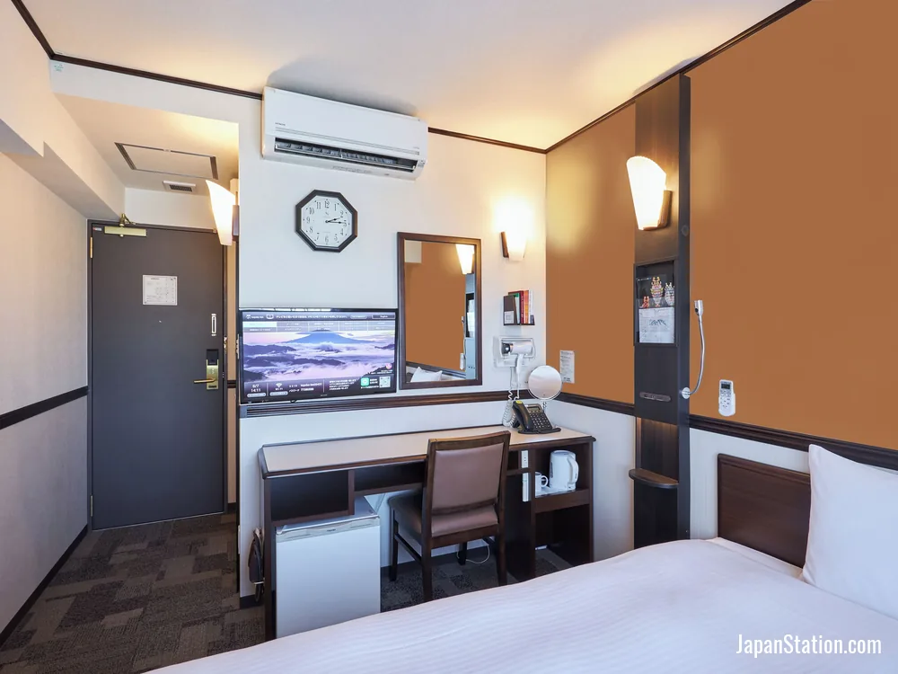 Guest room at Toyoko Inn Kintetsu Nara Ekimae.
