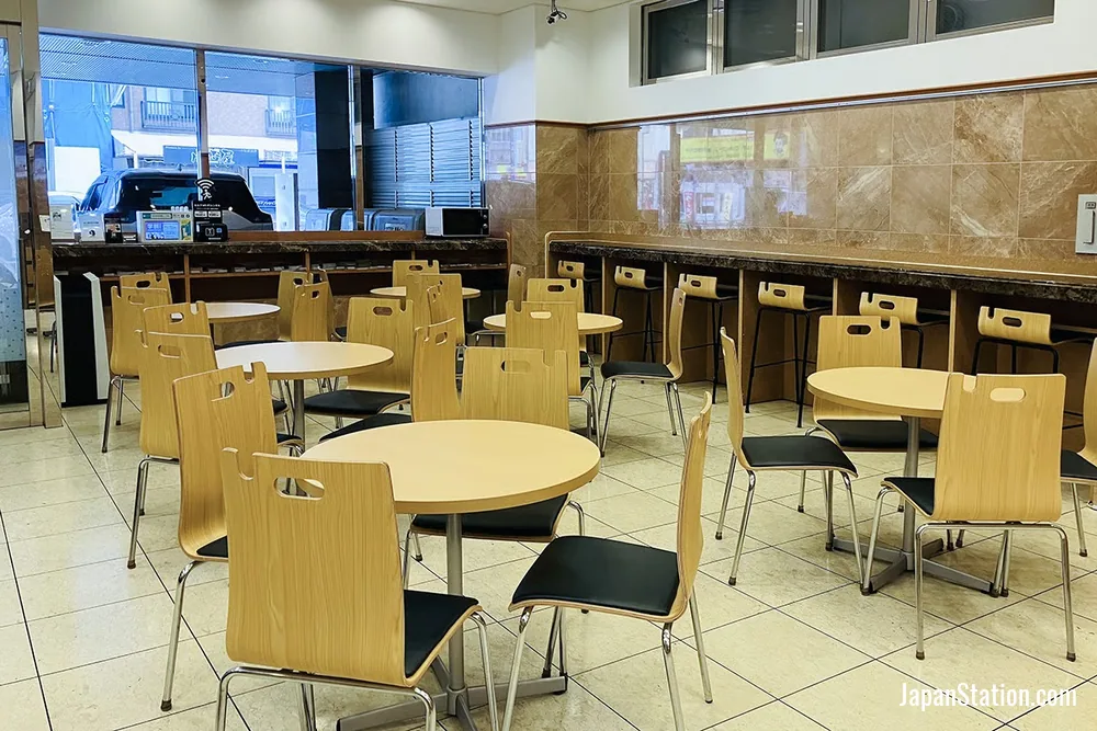 Dining area at Toyoko Inn Nagoya-eki Shinkansen-guchi.