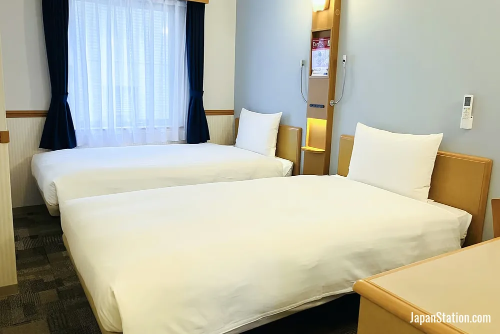 Guest room at Toyoko Inn Nagoya-eki Shinkansen-guchi.