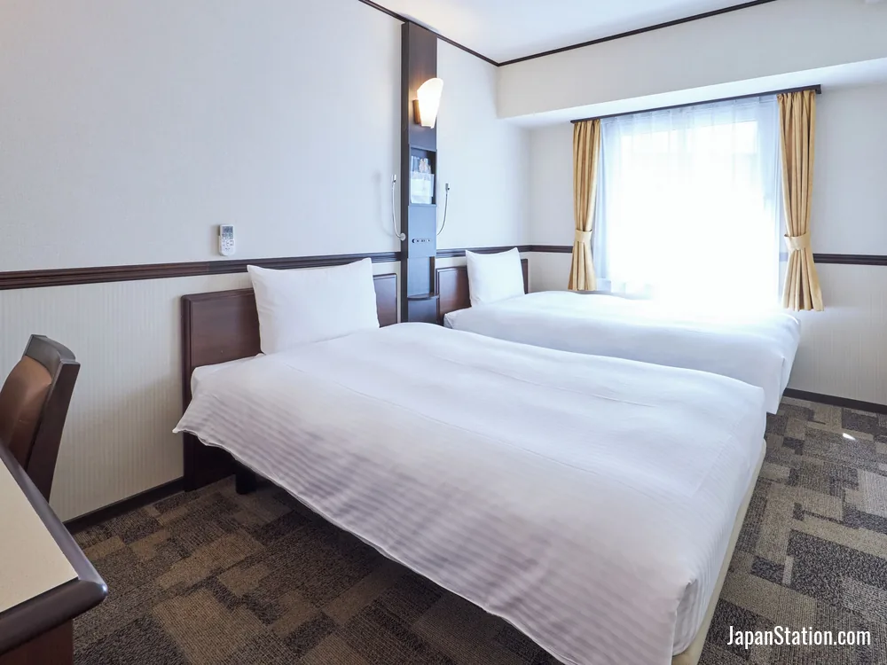 Guest room at Toyoko Inn Narita Airport Shinkan.