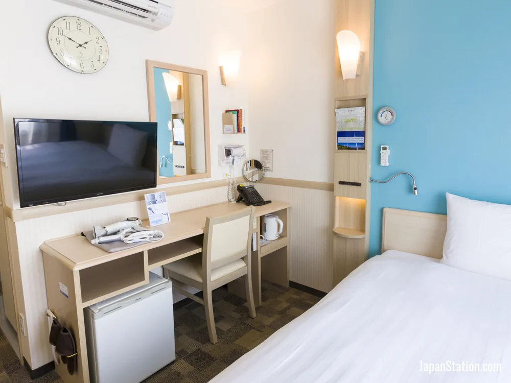 Guest room at Toyoko Inn Shin-Aomori-eki Higashi-guchi.