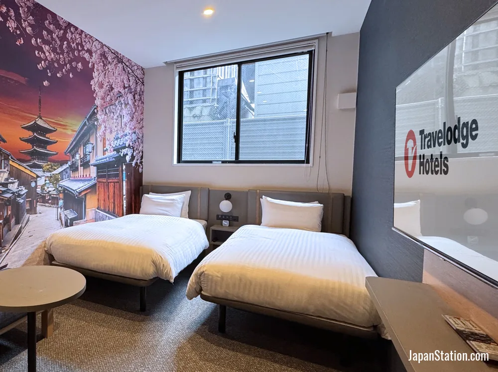 Guest room at Travelodge Kyoto Shijo Karasuma.