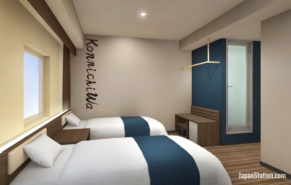 Guest room at Travelodge Kyoto Shijo Kawaramachi.