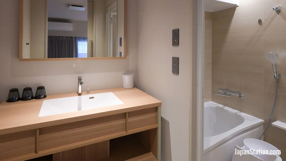 Bathroom in a guest room at Vessel Inn Asakusa Tsukuba Express.