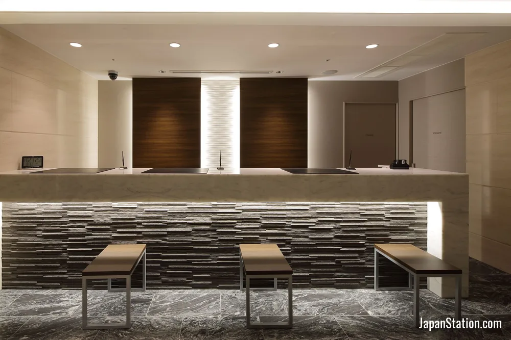 Reception area at Via Inn Nagoya Shinkansenguchi.