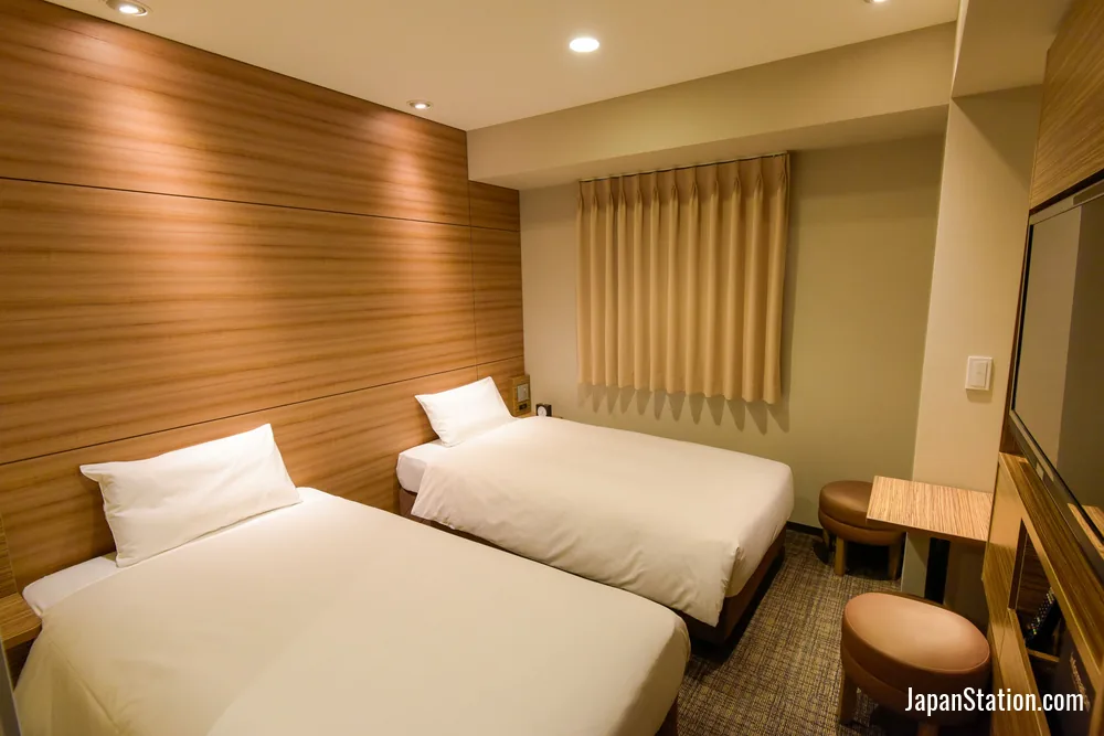 Guest room at Via Inn Nagoya Shinkansenguchi.