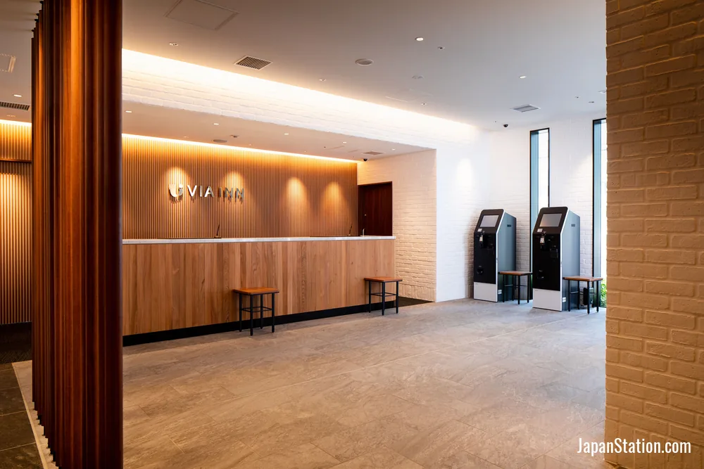 Reception area at Via Inn Prime Hiroshima Shinkansenguchi.