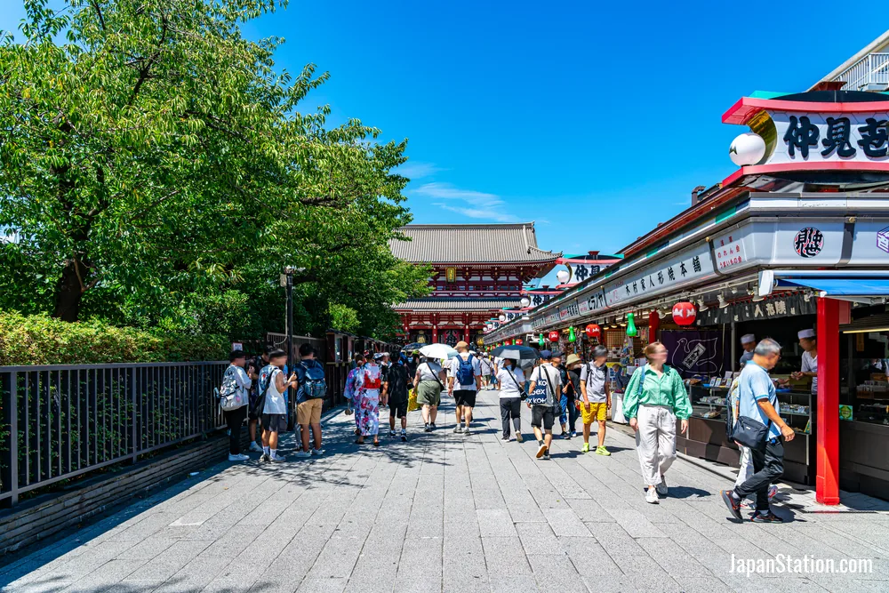 Nakamise shopping street in Asakusa.