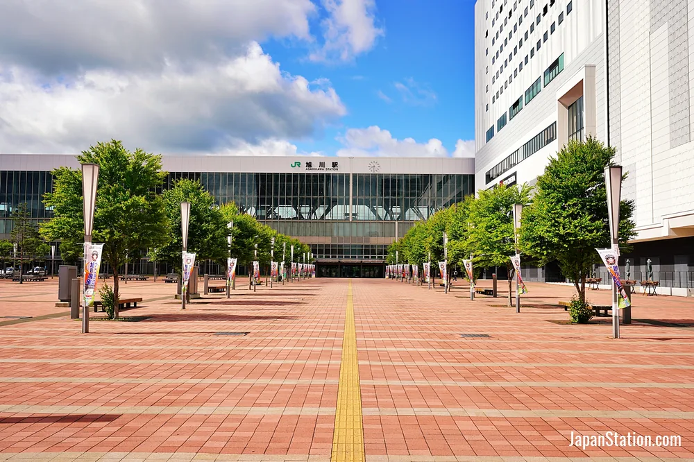 Station square at Asahikawa Station.