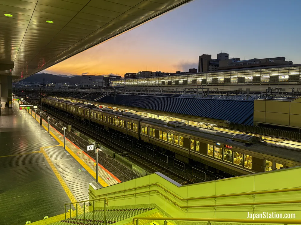 Platform at Kyoto Station.